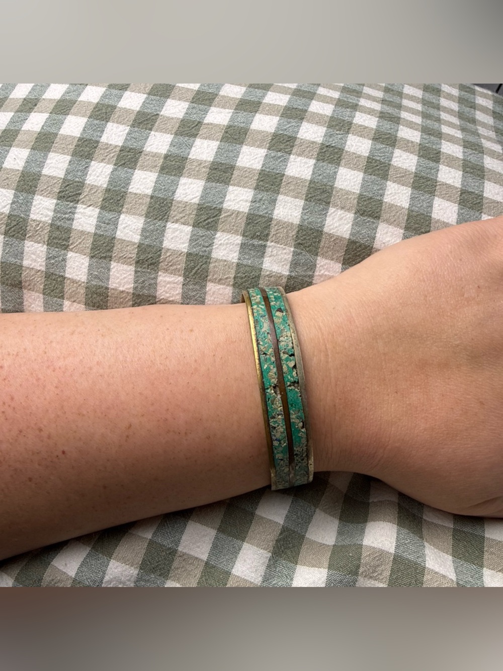 Turquoise Alpaca Stone Cuff Bracelet - Women Jewelry